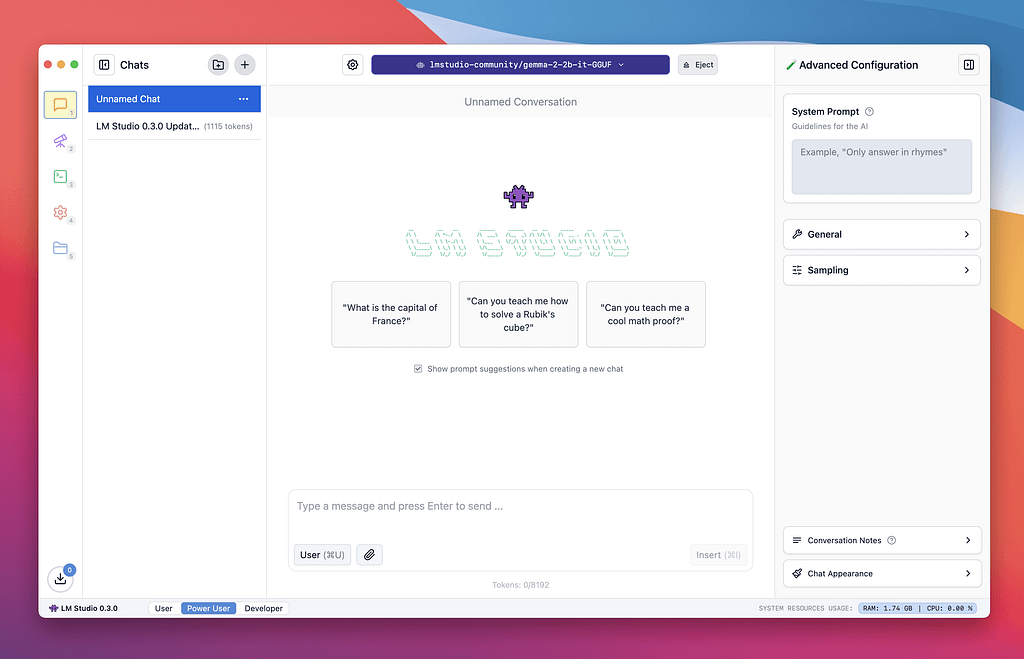 Offline AI: lmstudio screenshot