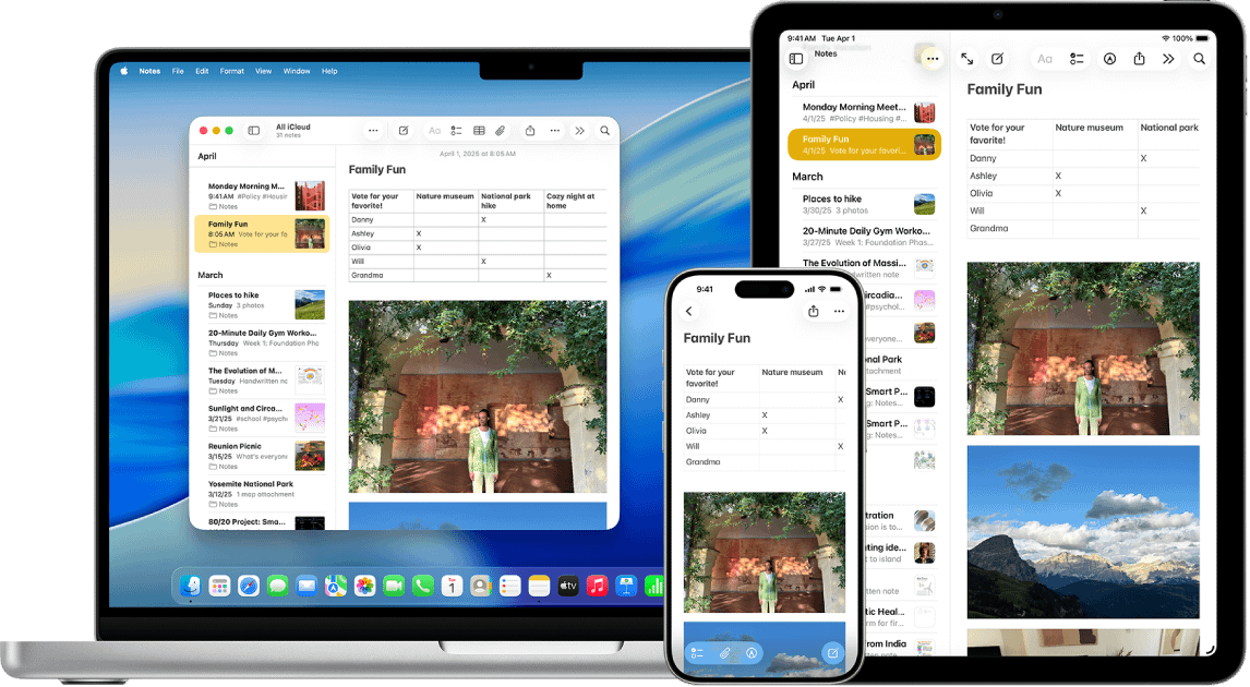 iCloud interface