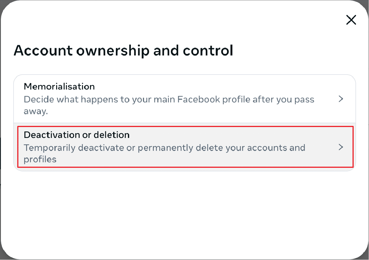 deactivate facebook on computer