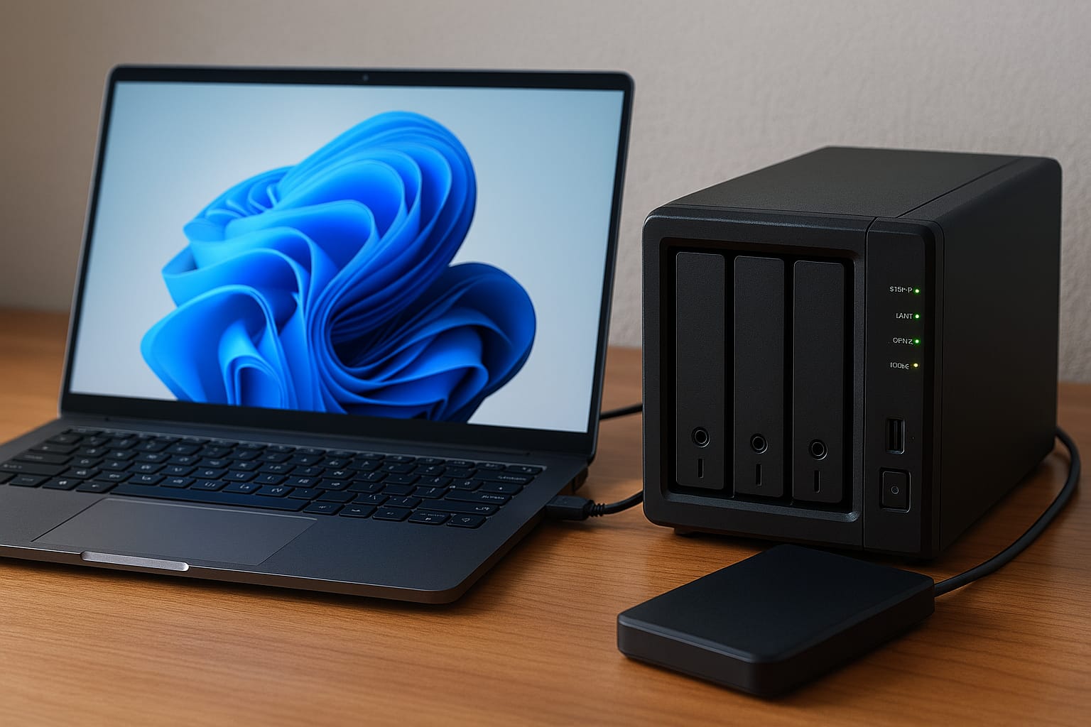 NAS connected to laptop