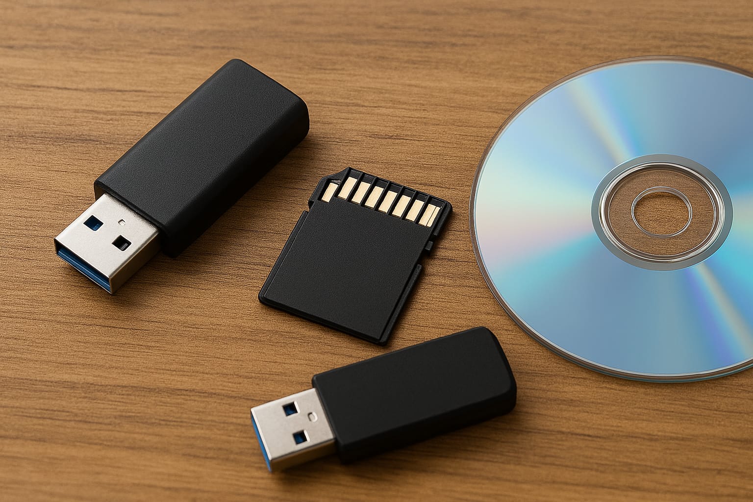 USB Sticks, SD Cards, and Optical Discs