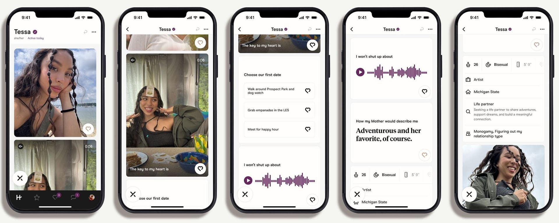 Hinge dating app interface