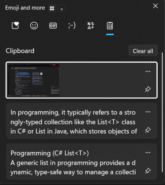 This is your clipboard on Windows 11