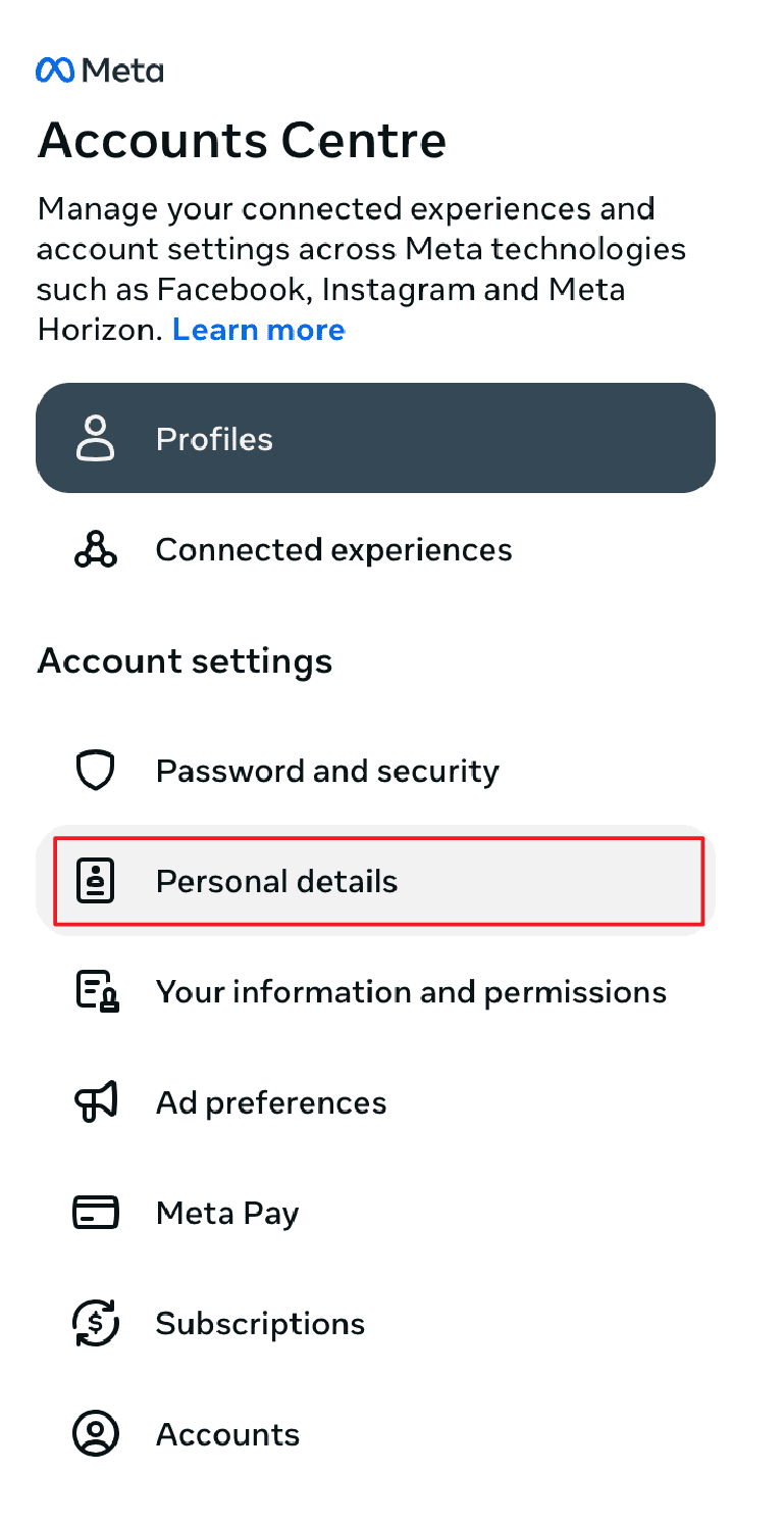 delete facebook via accounts center-04