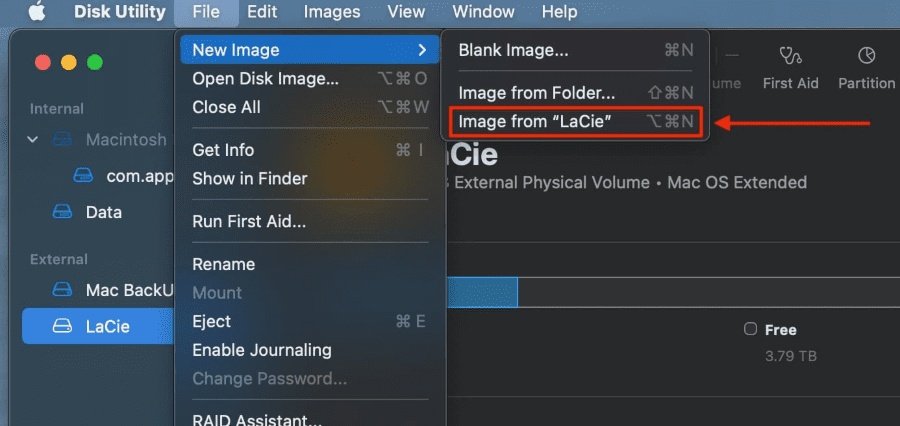 Select New Image to start encrypting your folder