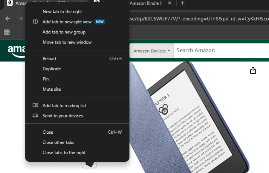 Click on add tab to new split view to start using the feature.