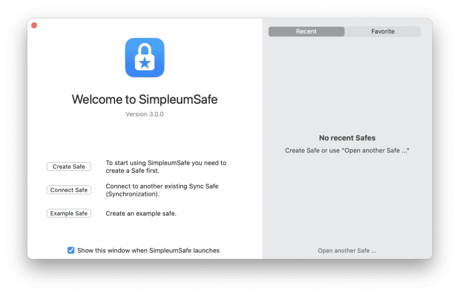 The landing for SimpleumSafe is straightforward to navigate.