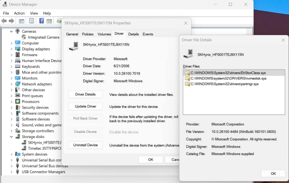 Checking your SSDs properties should show the new driver.