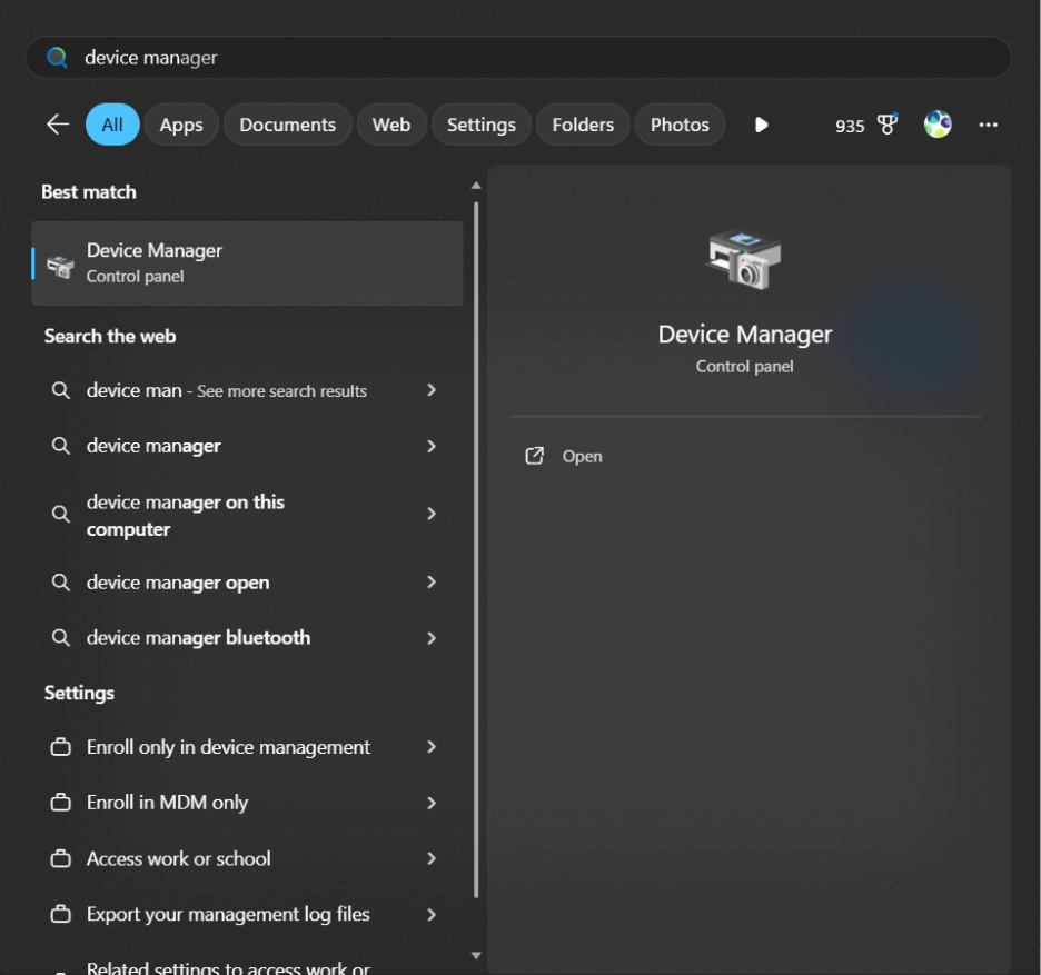 Go to Device Manager to help verify the process.