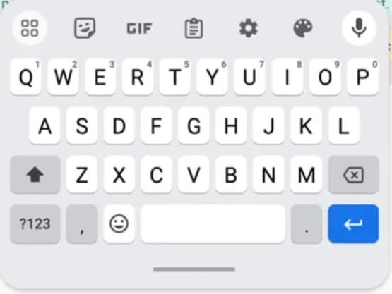 The clipboard is in the middle above the keyboard.